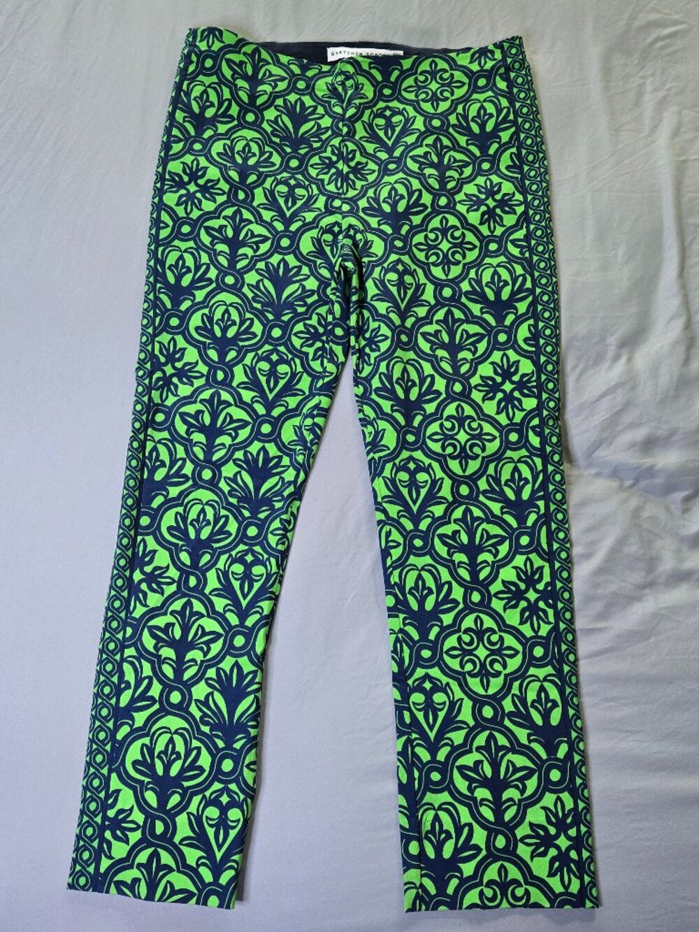 Gretchen Scott Gripeless Pull On Pants Wall Of Secrets Classic Navy Green XL